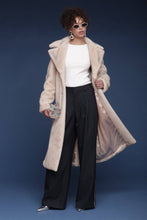 Load image into Gallery viewer, Crystal Embellished Faux Fur Wrap Coat