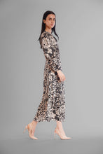 Load image into Gallery viewer, LONG SLEEVE V NECK ELASTIC WAIST TIERED DRESS