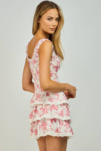 Load image into Gallery viewer, Floral Eyelet Mini Ruffle Dress
