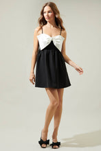 Load image into Gallery viewer, Cabello Bow Tie Babydoll Mini Dress