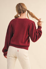 Load image into Gallery viewer, RIBBED PUFF SLEEVE SWEATER