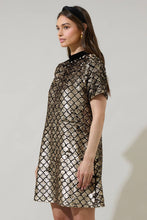 Load image into Gallery viewer, Leslie Sequin Nova Back Bow Tie Mini Dress