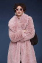 Load image into Gallery viewer, Oversized Collar Faux Fur Midi Coat