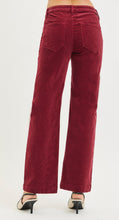 Load image into Gallery viewer, Risen Mid Rise Ankle Corduroy Jeans - Wine
