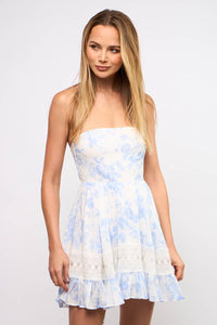 Sky to Moon Strapless Floral Mini Dress