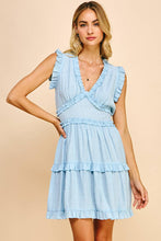 Load image into Gallery viewer, Ruffle Mini Dress - Light Blue
