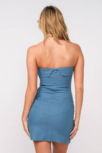Sky to Moon Strapless Dress - Navy