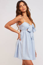 Load image into Gallery viewer, Light Blue Front Tie Mini Dress

