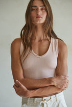 Load image into Gallery viewer, Seamless Knit Ribbed V-Neck Tank