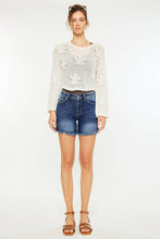 Load image into Gallery viewer, Kan Can Dark Denim Shorts with Fray Hem