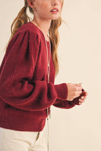 Load image into Gallery viewer, RIBBED PUFF SLEEVE SWEATER
