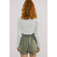 Load image into Gallery viewer, Linen High Rise Paperbag Shorts-Olive
