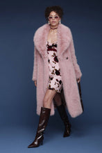 Load image into Gallery viewer, Oversized Collar Faux Fur Midi Coat