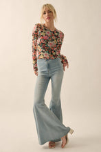Load image into Gallery viewer, Floral Mesh Lettuce-Edge Thumbhole Top