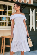 Load image into Gallery viewer, Esmeralda Smocked Eyelet Midi Dress