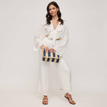 Load image into Gallery viewer, Winnie Striped Straw Clutch