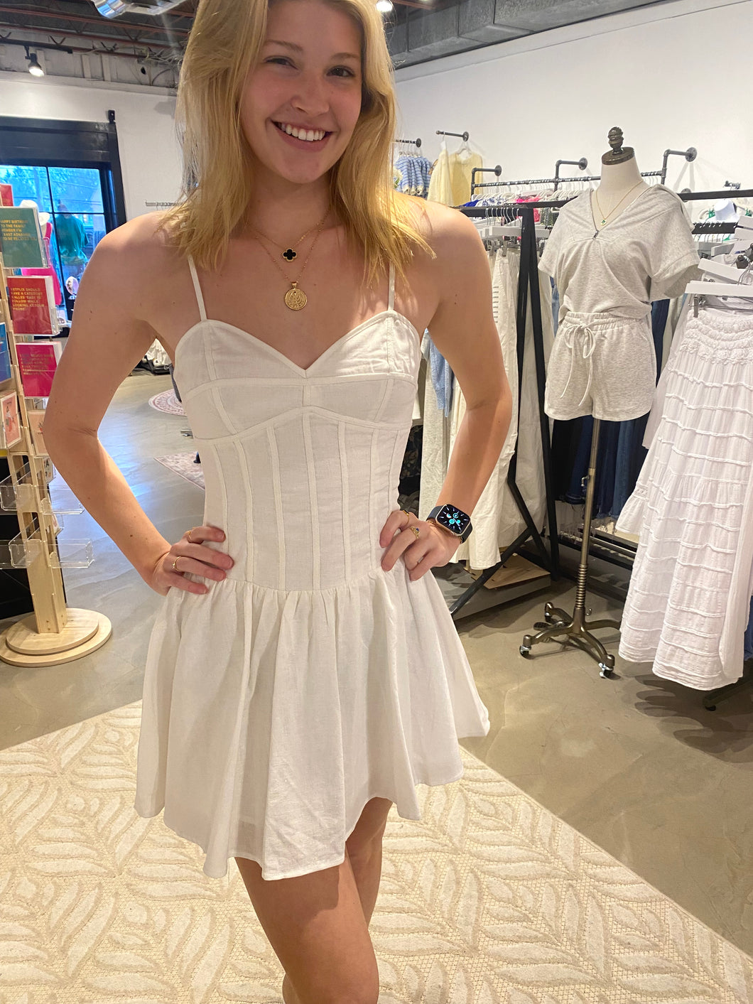 White Mini Dress by Storia