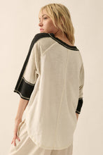 Load image into Gallery viewer, Easy Fit Exposed Seam Colorblock Slub Knit Tee
