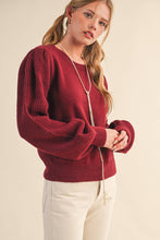 Load image into Gallery viewer, RIBBED PUFF SLEEVE SWEATER
