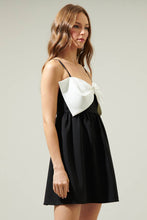 Load image into Gallery viewer, Cabello Bow Tie Babydoll Mini Dress