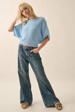 Load image into Gallery viewer, Short-Sleeve Pointelle Ribbed Knit Sweater