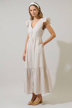 Load image into Gallery viewer, Sandy Striped Evianna Flutter Maxi Dress