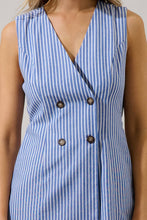 Load image into Gallery viewer, Sandy Striped City Wrap Button Romper