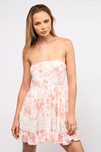 Sky to Moon Strapless Floral Mini Dress