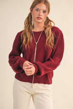 Load image into Gallery viewer, RIBBED PUFF SLEEVE SWEATER
