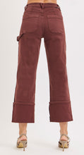 Load image into Gallery viewer, Risen High Rise Straight Leg Carpenter Cuffed Jeans - 21122 Choc Brown