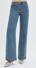 Load image into Gallery viewer, Risen High Rise Straight Leg Bow Embroidered Jeans- 21362 Medium Wash