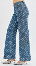 Load image into Gallery viewer, Risen High Rise Straight Leg Bow Embroidered Jeans- 21362 Medium Wash