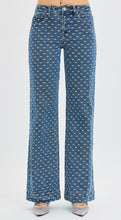 Load image into Gallery viewer, Risen High Rise Straight Leg Bow Embroidered Jeans- 21362 Medium Wash