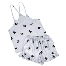 Load image into Gallery viewer, Bow Cami and Ruffled Short Pajama Set