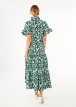 Load image into Gallery viewer, Sadie Maxi Dress Green Hibiscus Jacquard