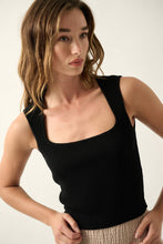 Load image into Gallery viewer, Solid Ribbed Knit Cropped Tank Top
