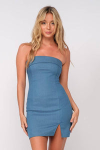 Sky to Moon Strapless Dress - Navy