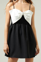 Load image into Gallery viewer, Cabello Bow Tie Babydoll Mini Dress