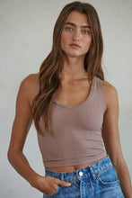 Load image into Gallery viewer, Seamless Knit Ribbed V-Neck Tank