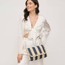 Load image into Gallery viewer, Winnie Striped Straw Clutch