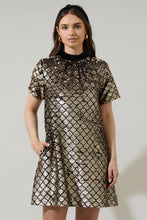 Load image into Gallery viewer, Leslie Sequin Nova Back Bow Tie Mini Dress