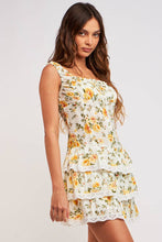 Load image into Gallery viewer, Yellow Floral Mini Dress by Sky to Moon
