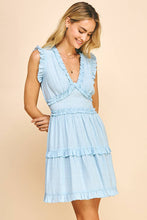 Load image into Gallery viewer, Ruffle Mini Dress - Light Blue
