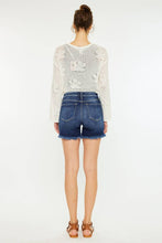 Load image into Gallery viewer, Kan Can Dark Denim Shorts with Fray Hem