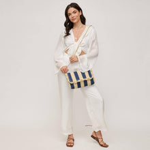 Load image into Gallery viewer, Winnie Striped Straw Clutch