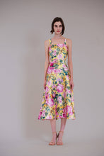 Load image into Gallery viewer, Sleeveless printed midi dress with belt