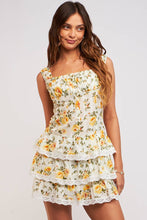 Load image into Gallery viewer, Yellow Floral Mini Dress by Sky to Moon
