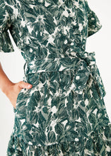 Load image into Gallery viewer, Sadie Maxi Dress Green Hibiscus Jacquard