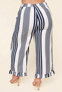Yacht Club Stripe Pants - Curvy