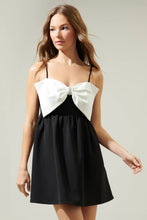 Load image into Gallery viewer, Cabello Bow Tie Babydoll Mini Dress